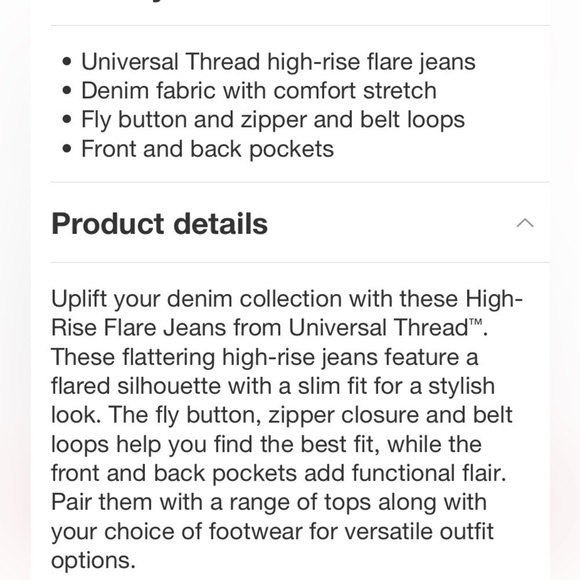 Women's High-Rise Flare Jeans - Universal
Thread™ Light Wash long length new - Picture 6 of 9